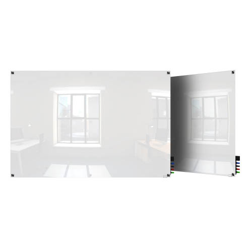 Ghent Ghent HMYSM23WH 2'x3' Harmony Magnetic Glass Board- Square Corners-White-4 Magnets, 4 Markers,Eraser