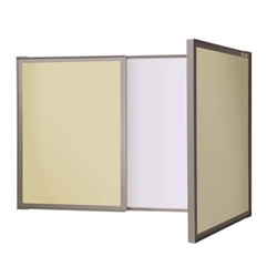 Ghent VisuALL PC - Beige Fabric Tackboard Outside with Acrylate Whiteboard Inside