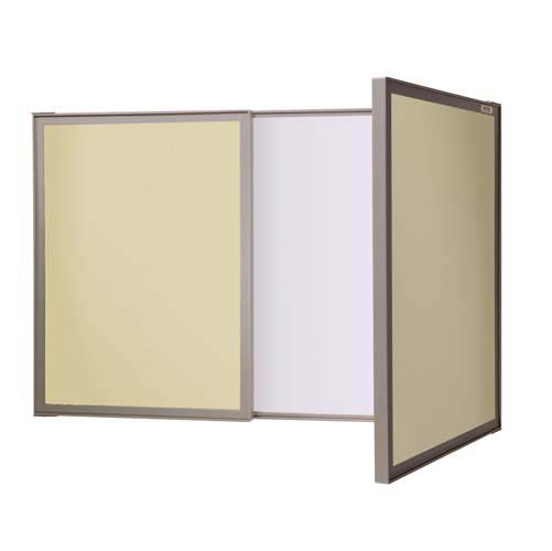 Ghent VisuALL PC - Beige Fabric Tackboard Outside with Acrylate Whiteboard Inside