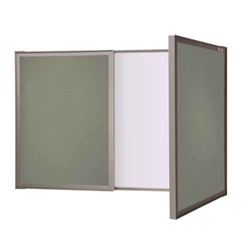 Ghent VisuALL PC - Gray Fabric Tackboard Outside with Acrylate Whiteboard Inside