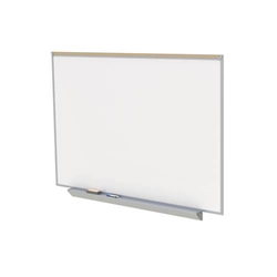 Ghent 120.5" x 48.5" Aluminum Frame Premium Porcelain Magnetic Whiteboard - 1" Maprail, 4 Markers & Eraser