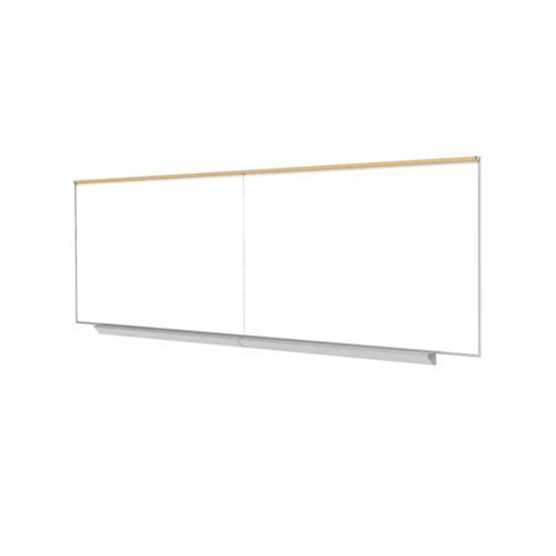 Ghent 48.5" x 193.25" Alum Frame Premium Porcelain Magnetic Whiteboard (2 pcs w/joiner) 1" Maprail,4 Mrkrs