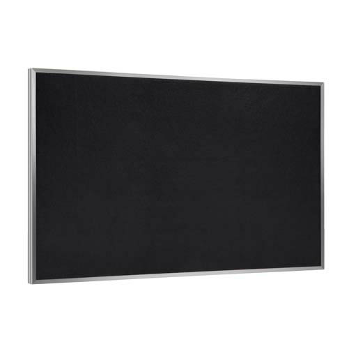 Ghent 36" x 24" Aluminum Frame Recycled Rubber Tackboard - Black