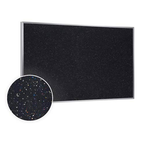 Ghent 60.5" x 36.5" Aluminum Frame Recycled Rubber Tackboard - Confetti
