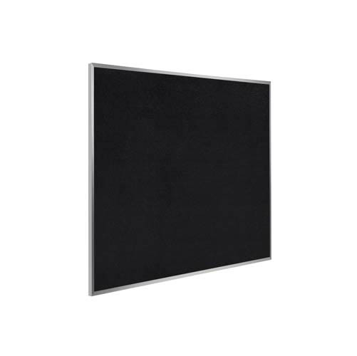 Ghent 48.5" x 48.5" Aluminum Frame Recycled Rubber Tackboard - Black