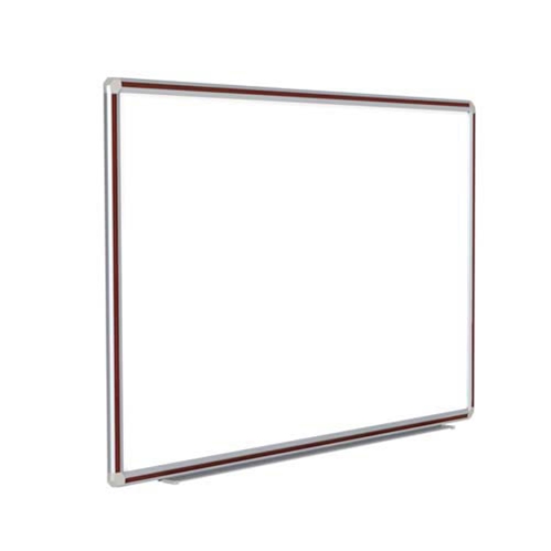 Ghent 48" x 36" DecoAurora Aluminum Frame Porcelain Magnetic Whiteboard - Mahogany Trim