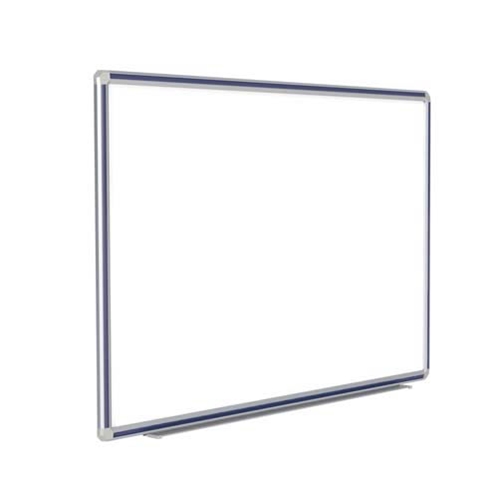 Ghent 48" x 48" DecoAurora Aluminum Frame Porcelain Magnetic Whiteboard - Navy Blue Trim