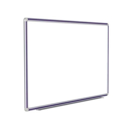 Ghent 144" x 48" DecoAurora Aluminum Frame Porcelain Magnetic Whiteboard - Purple Trim