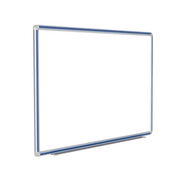 Ghent 144" x 48" DecoAurora Aluminum Frame Porcelain Magnetic Whiteboard - Royal Blue Trim