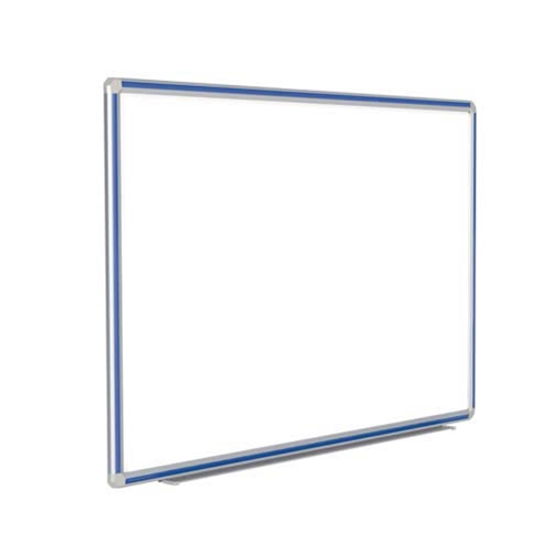 Ghent 48" x 48" DecoAurora Aluminum Frame Porcelain Magnetic Whiteboard - Royal Blue Trim