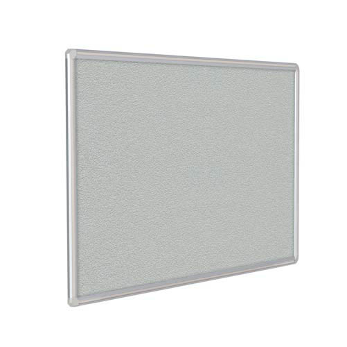 Ghent 48" x 48" DecoAurora Aluminum Frame Gray Vinyl Tackboard - Gray Trim