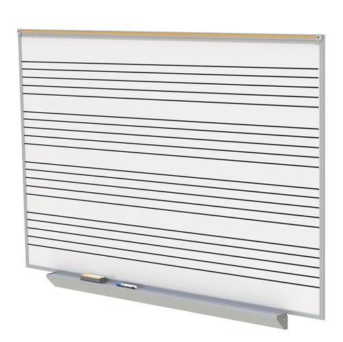 Ghent 72.5" x 48.5" A2M Style Porcelain Magnetic Whiteboard with Music Staff w/ 4 Markers & Eraser