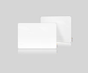 Ghent Ghent HMYRM44WH 4x4 Harmony Magnetic Glass Board- Radius Corners-White-4 Magnets, 4 Markers,Eraser