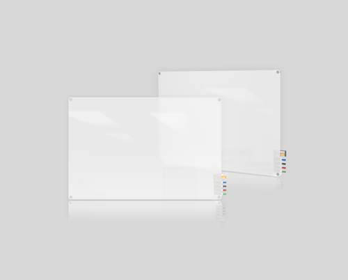 Ghent Ghent HMYRN23FR 2'x3' Harmony Frosted Glass Board - Radius Corners - 4 Markers and Eraser