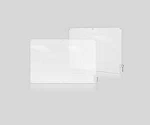 Ghent Ghent HMYRN46FR 4x6 Harmony Frosted Glass Board - Radius Corners - 4 Markers and Eraser