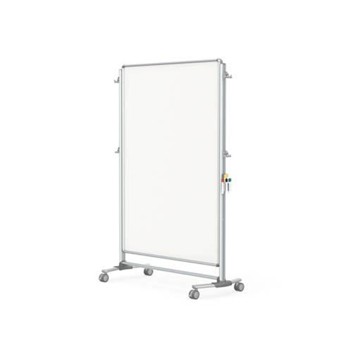 Ghent 52" x 76.125" Nexus Partition - Double-Sided Mobile Porcelain Magnetic Whiteboard