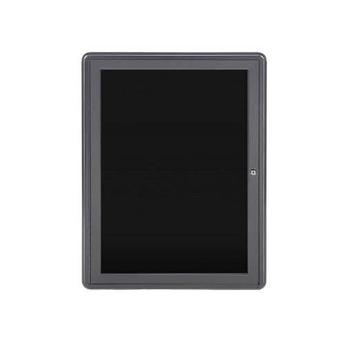 Ghent 24" x 34" 1-Door Ovation Letterboard Black - Gray Frame