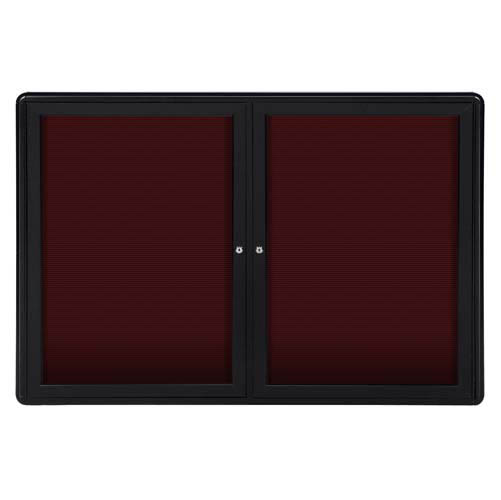 Ghent 47" x 34" 2-Door Ovation Letterboard Burgundy - Black Frame
