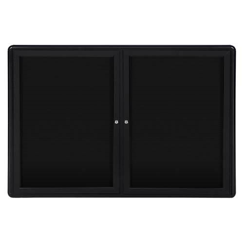 Ghent 47" x 34" 2-Door Ovation Letterboard Black - Black Frame