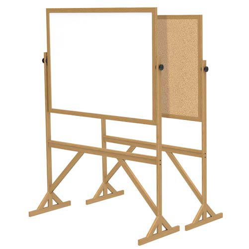 Ghent 53.25" x 72.125" Wood Frame Reversible Acrylate Marker/Natural Cork