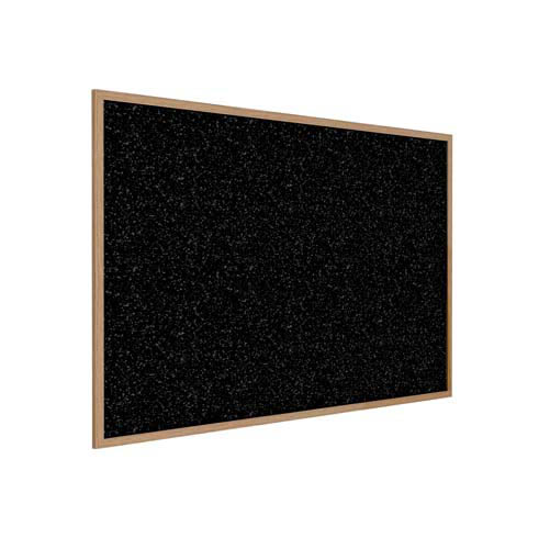 Ghent 48.5" x 36.5" Wood Frame, Oak Finish Recycled Rubber Tackboard - Tan Speckled