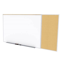 Ghent-SPC416C-K - 4x16 Style C Combination - Porcelain Magnetic Whiteboard / Natural Cork Bull 