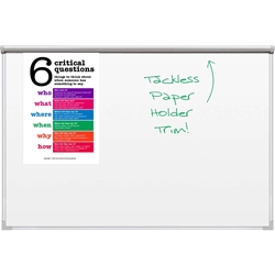 Best-Rite 2129G-BT Ultra Bite Whiteboard with Tackless Paper Holder 