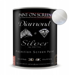 Projector Screen Paint - Diamond and Silver with 1.8 Gain - HD 1080P,3D Capable and 4K Ready - Quart 
