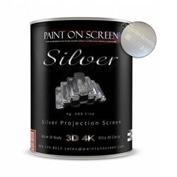Projector Screen Paint - Silver with 1.6 Gain - HD 1080P,3D Capable and 4K Ready - Quart 